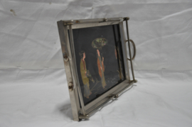 art nr: 900 vintage Chinees verzilverd dienblad
