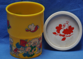art nr: 175 vintage kinders drinkbeker met deksel