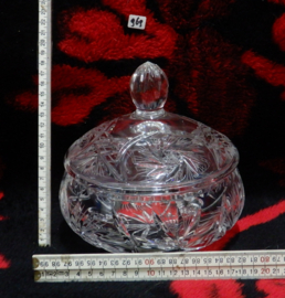 art nr: 969 vintage kristallen rijk versierde bonbon pot met deksel
