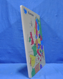 art nr: 889 vintage houten bord puzzel van Europa