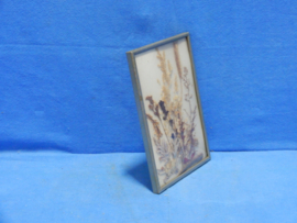 art nr: 1084 antieke zilveren fotolijst met bol glas