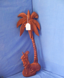 art nr: 246 tropisch houtsnijwerk palmboom