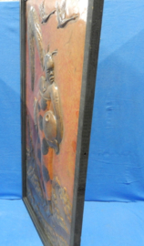 art nr: 565 vintage Koperen kunstwerk uit Afrika