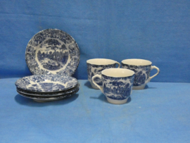 art nr: 377 vintage Delfts Blauwe kop en schotels