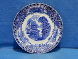 art nr: 772 vintage Delfts Blauw schaal met Kasteel afbeelding