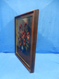 art nr: 635 vintage schilderij van een stilleven met bloemen