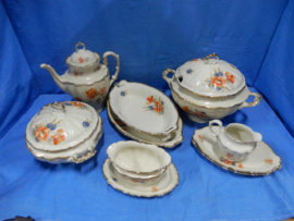 art nr: 375 antiek porselein eetservies van Mandels Miak J.G.& ZN