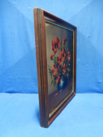 art nr: 635 vintage schilderij van een stilleven met bloemen