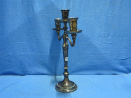art nr: 1501 vintage verzilverde kaarsen standaard