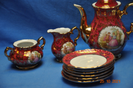 art nr: 252 vintage Schaller Weisen Set 22 karaat gold plated