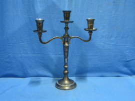 art nr: 1501 vintage verzilverde kaarsen standaard