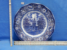 art nr: 781 antiek Delfts Blauwe schaal Independence Hall