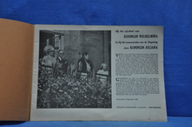 art nr: 874 vintage boek over Koningin Wilhelmina, Nederland Jubelt
