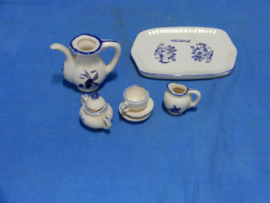 art nr: 1051 vintage delft blauwe koffie minisetje