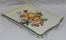 art nr: 1015 antiek porseleinen dienblad met fruit decoratie