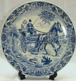 art nr 46 antieke delfts blauwe bord van een Friese sjees