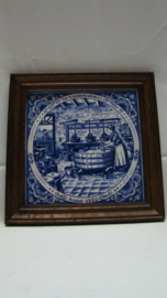 art nr: 406 vintage delfts aardewerk tegeltje