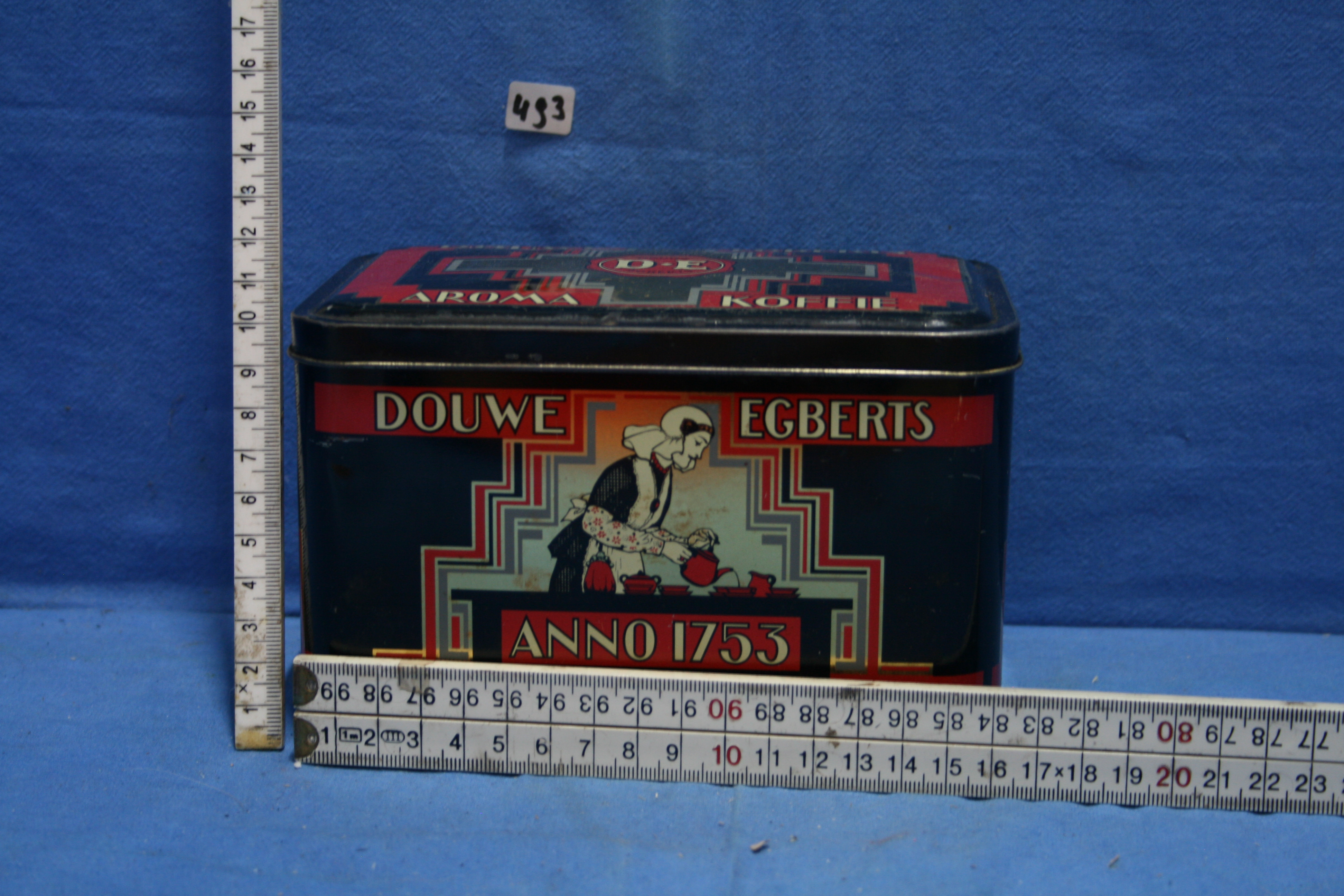 art nr: 493 vintage DE Douwe Egberts bewaarblik