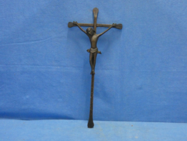art nr: 1292 vintage koperen kruis van Christus