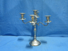 art nr: 1515 vintage verzilverde vijf arme kaarsen kandelaar