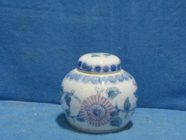 art nr: 1431 vintage Delft Blauwe pot met deksel