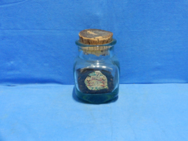 art nr: 1079 vintage glazen pot met kurk deksel