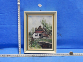 art nr: 707 vintage schilderij van een boerderij