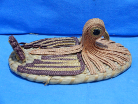 art nr: 684 vintage rotan eenden deksel