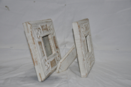 art nr: 915 vintage schilderijtjes van grenenhout, 2 stuks