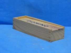 art nr: 1316 vintage domino spel in een houten kistje