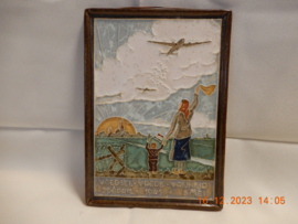 art nr: 509 Royal Delfts porselein vrede en vrijheid plaque