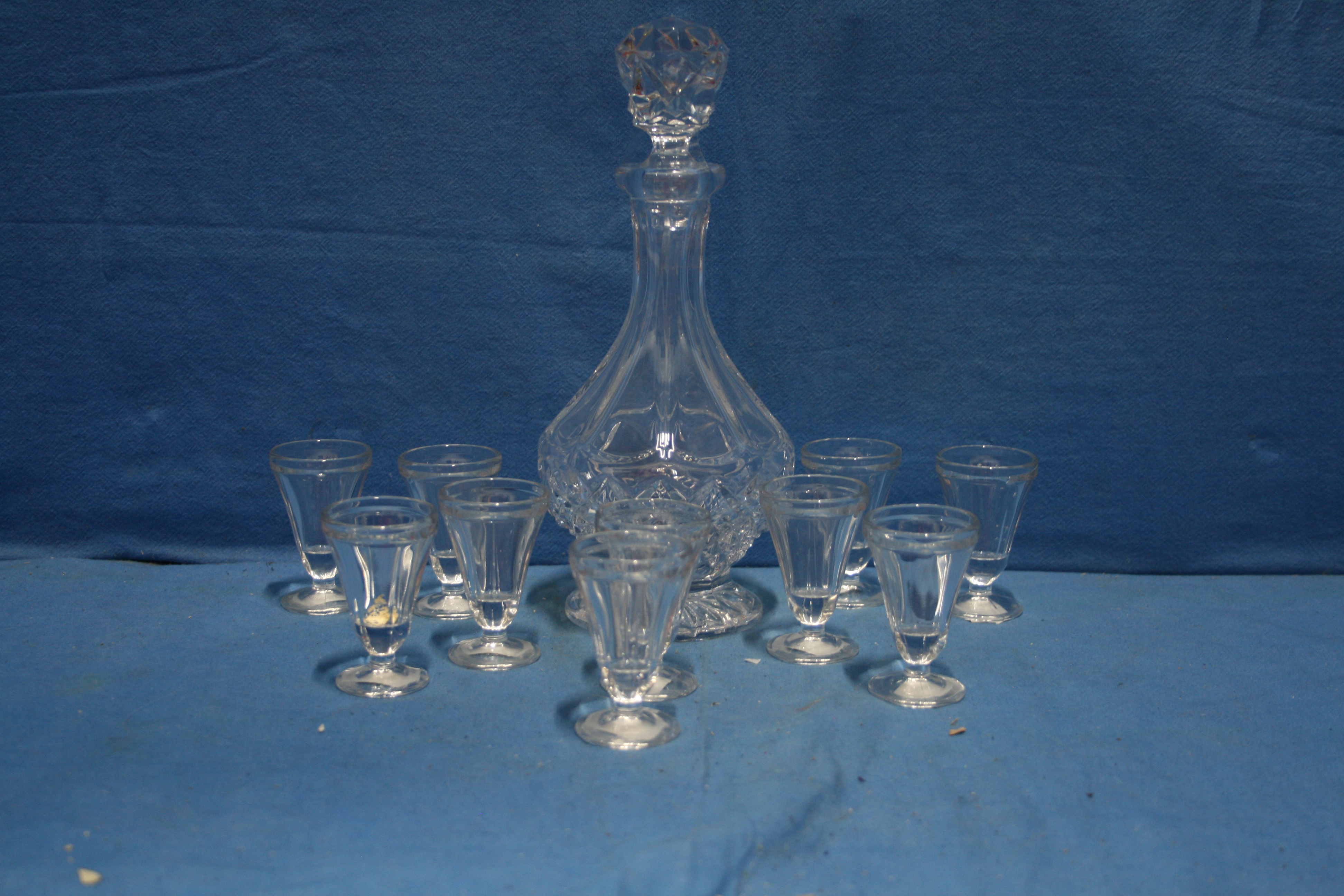 art nr: 1155 vintage wijnkaraf met bijbehorende drinkglazen