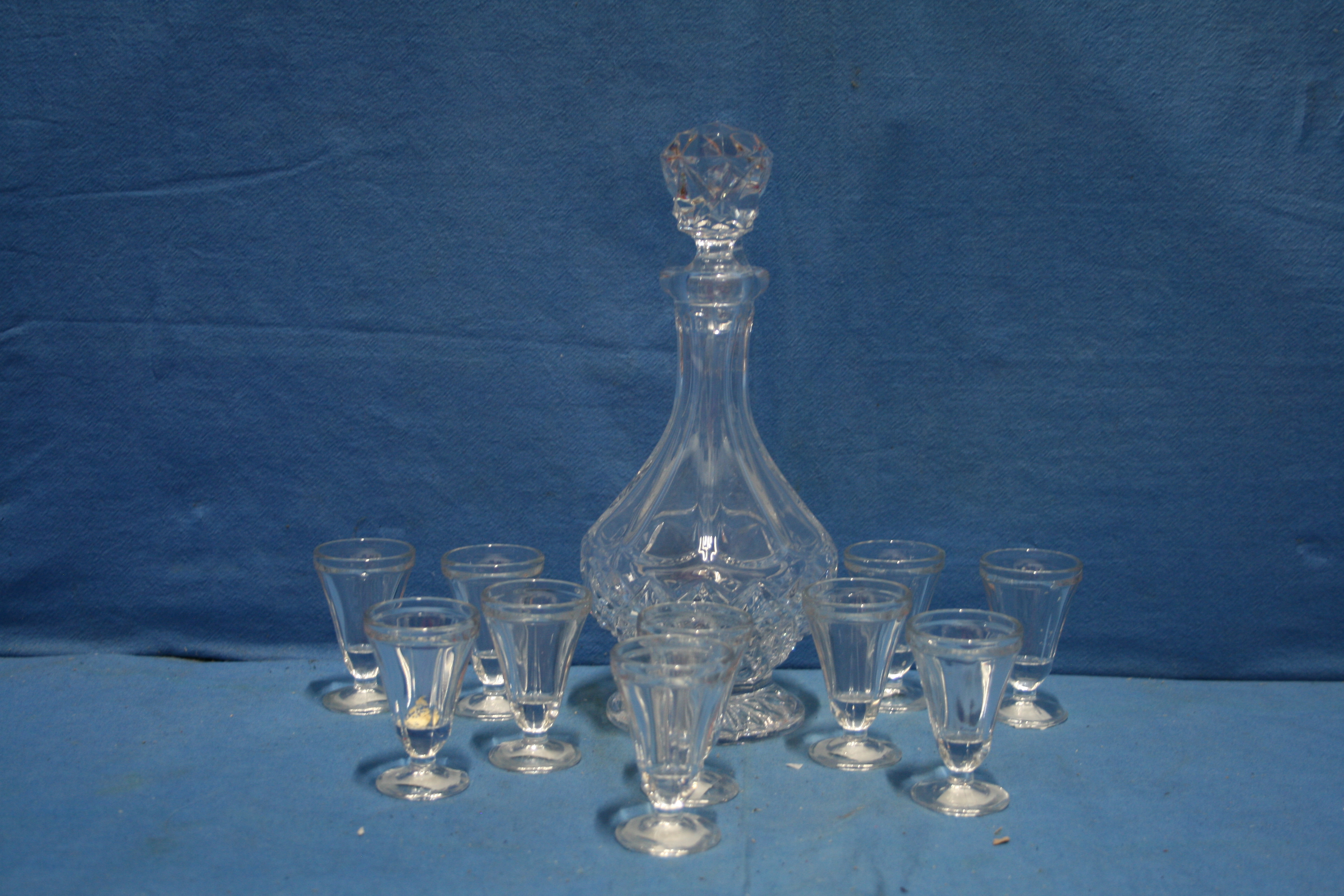 art nr: 1155 vintage wijnkaraf met bijbehorende drinkglazen