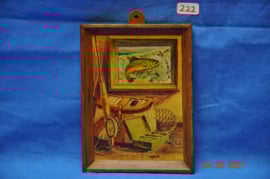 art nr: 222 vintage dienblad met vis artikelen