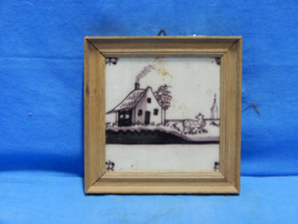 art nr: 716 vintage wandtegeltjes ingelijst uit 1700-1750