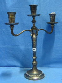 art nr: 1501 vintage verzilverde kaarsen standaard