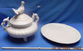art nr: 279 vintage keramieken duiven aardappelen pan