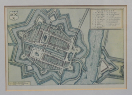 art nr: 607 vintage litho plattegrond van clundert (Klundert) uit 1649