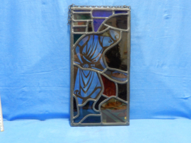 art nr: 701 vintage glas in loodraam van een bakker