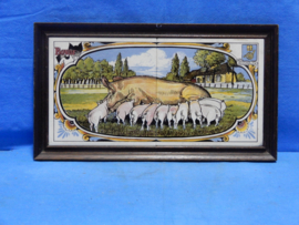 art nr: 709 vintage gedenkbord aan varkensfokkerij in Rosmalen