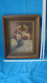 art nr: 182 vintage schilderij bloemenvaas met bloemen