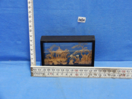 art nr: 1030 vintage Chinees kurk diorama handsnijwerk