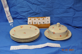 art nr: 01 vintage botervloot met boterham bordtjes