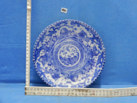art nr: 890 antiek keramieken Japans delft blauw bord