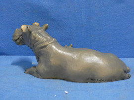 art nr: 1288 vintage Italiaanse nijlpaard beeldje met jong
