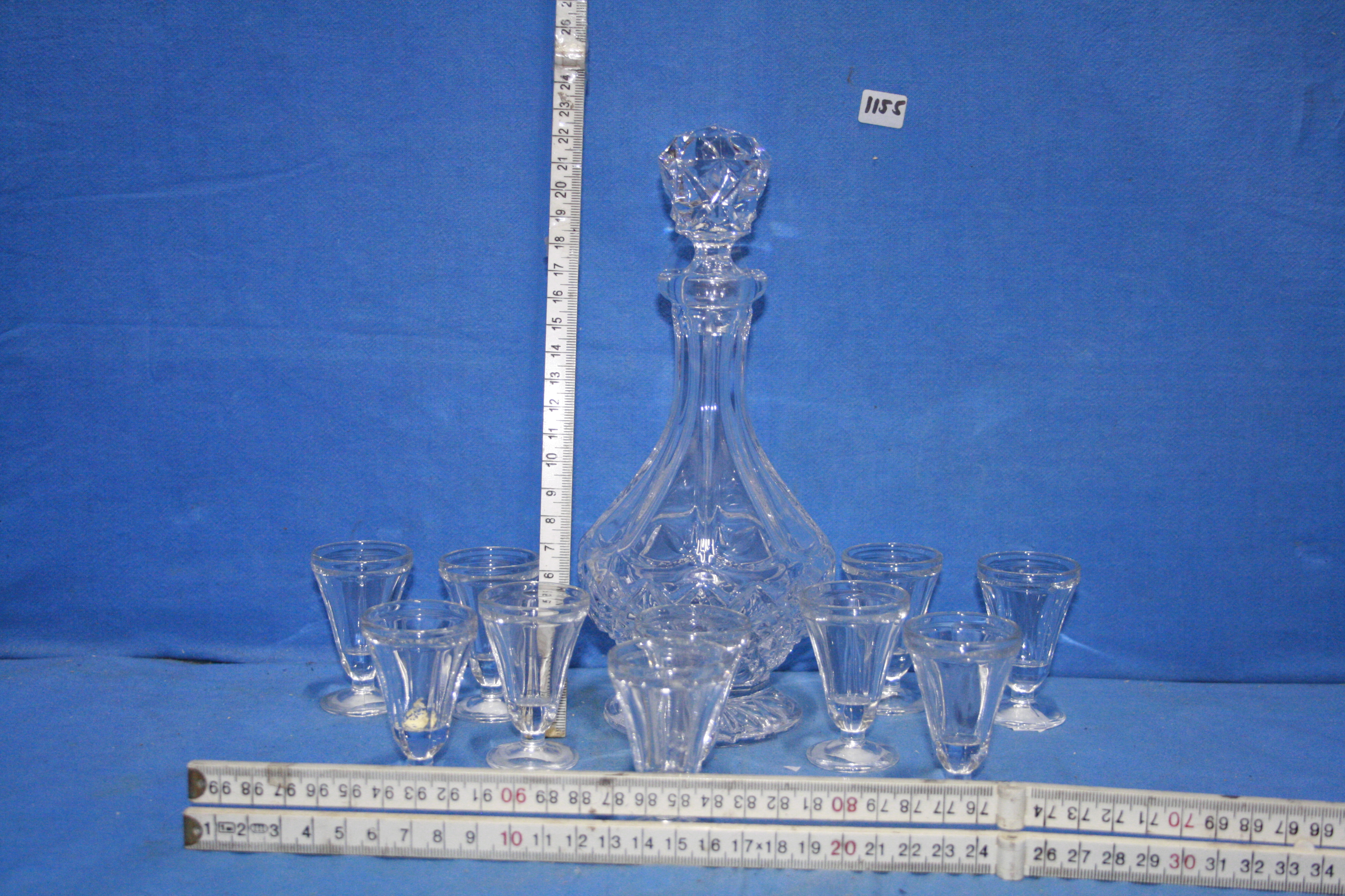 art nr: 1155 vintage wijnkaraf met bijbehorende drinkglazen