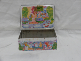 art nr: 126 vintage Verkade koektrommel met kermis afbeelding