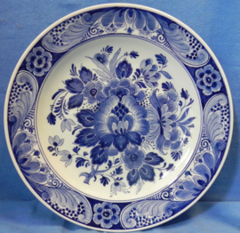 art nr: 479 delfts blauw bloemmotieven bord