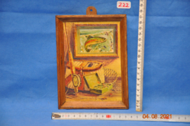 art nr: 222 vintage dienblad met vis artikelen