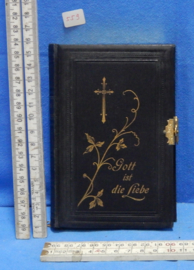 art nr: 559 antieke Duitse Hand Bijbel met slot
